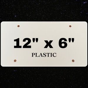 NEW 25pk Blank White Plastic 12x6 License Plates